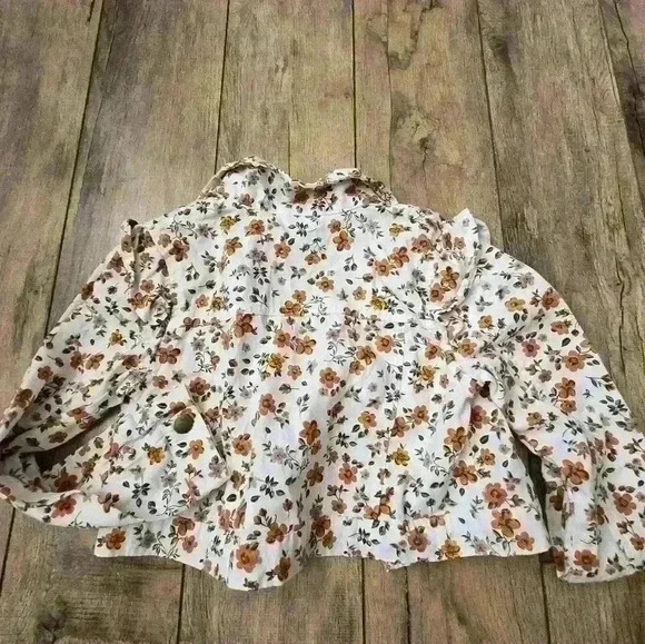 LITTLE LASS girls size 6x jacket  orange and white - Picture 6 of 9